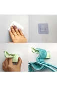 Katlanabilir Kendinden Yapışkanlı Beyaz Askılık 6 Delikli Mutfak Banyo Duvar Seyahat Çamaşır Askısı - 3