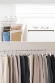 5 Katlı Krom Pantolon Askısı Gardırop Askı Eşarp Şal Havlu Askısı Dolap İçi Düzenleyici Askılık - 4