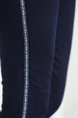 Etnik Desen Şeritli Kot Pantolon Mavi - 9