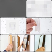 5 Çift Şeffaf Yapışkanlı Geçmeli Klips Eşya Tablo Resim Duvar Banyo Sabitleme Askısı Tutucu Askı Kancası - 4