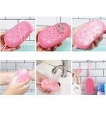 Banyo Hamam Lifi Süngerli Silikon Banyo Duş Peeling Kesesi Sabun Jel Süngeri Cilt Masaj Fırçası - 6