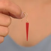 925 Ayar Gümüş  Gerçek ve Doğal Çubuk Mercan Taşlı Sallantılı  Küpe - ES00150 thumbnail 3