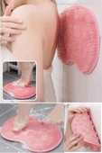 23 x 30 cm Silikon Vantuzlu Banyo Masaj Pedi Sırt Ayak Fırçası Duvara Fayansa Yapışan Lif Kesesi - 1