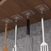 5 Adet Güçlü Şeffaf Yapışkan Duvar Askılar Banyo Mutfak Dolap Havlu Kanca Askısı Askı - 7