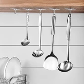 5 Adet Güçlü Şeffaf Yapışkan Duvar Askılar Banyo Mutfak Dolap Havlu Kanca Askısı Askı - 8