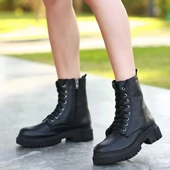 Bria  Siyah Cilt Bağcıklı Bot thumbnail 5