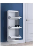 Moemi KİLİTLİ 3 lü Metal Ayakkabılık - BEYAZ - 3