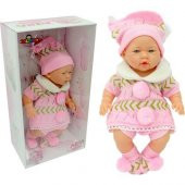 Galtoys Gerçek Yüzlü Elbiseli Azra Et Bebek Pembe Bereli GLT1127-B - 2