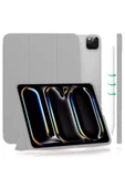 Apple Ipad Pro 11 Inç M4 2024 Kılıf Flip Smart Standlı Akıllı Kapak Uyku Modlu Smart Cover Case  GRİ - 1
