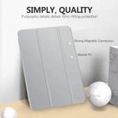 Apple Ipad Pro 11 Inç M4 2024 Kılıf Flip Smart Standlı Akıllı Kapak Uyku Modlu Smart Cover Case  GRİ - 4
