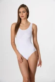 Kadın Kalın Askılı Çıtçıtlı Dikişsiz Toparlayıcı Korse Zıbın Body Korse - 4