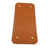 Çanta Aksesuar Gerçek Deri Taba 25X12 cm Dikdörtgen Light Gold Metalli Çanta Tabanı - 1