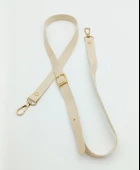 Çanta Aksesuar 120X2 Cm Tek Kat Krem Suni Deri Light Gold Tokalı Çanta Sapı - 1