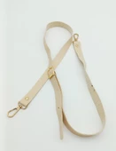Çanta Aksesuar 120X2 Cm Tek Kat Krem Suni Deri Light Gold Tokalı Çanta Sapı - 2