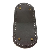 Çanta Aksesuar Gerçek Deri Koyu Kahve 25X12 cm Oval Antik Metalli Çanta Tabanı - 1