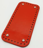 Çanta Aksesuar Suni Deri Kırmızı Renk 25X12 cm Dikdörtgen Çanta Tabanı (Gümüş Aparatlı) - 1
