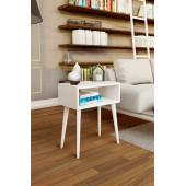 Yeni Konsept Beyaz Başucu Yan Sehpa Komodin - 2