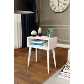 Yeni Konsept Beyaz Başucu Yan Sehpa Komodin - 3