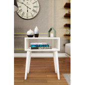 Yeni Konsept Beyaz Başucu Yan Sehpa Komodin - 4