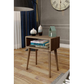 Yeni Konsept Ceviz Başucu Yan Sehpa Komodin - 2