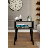 Yeni Konsept Siyah Başucu Yan Sehpa Komodin - 3