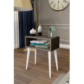 Yeni Konsept Antrasit Başucu Yan Sehpa Komodin(Beyaz Ayak) - 3