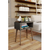 Yeni Konsept Antrasit Başucu Yan Sehpa Komodin(Ceviz Ayak) - 2