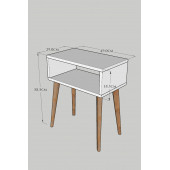 Yeni Konsept Antrasit Başucu Yan Sehpa Komodin(Ceviz Ayak) - 5