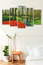 5 Parça Emirgan Korusu Desenli MDF Duvar Tablosu - 1