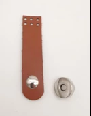 Çanta Aksesuar Gerçek Deri Taba Renk Mini Kapak 8X2 Cm Gümüş Metalli - 1