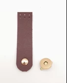 Çanta Aksesuar Bordo Renk Tek Kat Suni Deri Kapak 10.5x2.5 cm Light Gold Metal - 1