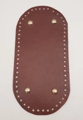 Çanta Aksesuar Gerçek Deri Kızıl Kahve 25X12 cm Oval Light Gold Metalli Çanta Tabanı - 1