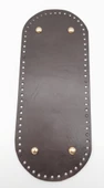 Çanta Aksesuar Gerçek Deri Koyu Kahve 30X12 cm Oval Light Gold Metalli Çanta Tabanı - 1