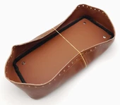Çanta Aksesuar Taba Suni Deri 28x13 cm Yüksek Çanta Tabanı Gümüş Metalli - 2
