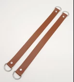 Çanta Aksesuar Suni Deri 38x2.5 cm Taba Renk Çift Çanta Sapı Gümüş Metalli - 2
