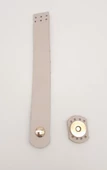 Çanta Aksesuar 18x2,3 cm Bej Gerçek Deri Düz Çanta Kapağı Light Gold Metalli - 1