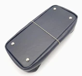 Çanta Aksesuar Lacivert Suni Deri 28x13 cm Yüksek Çanta Tabanı Gümüş Metalli - 3