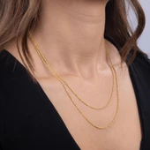 14 Ayar 50 cm İnce Halat Altın Zincir Kolye 1,23 gr thumbnail 2