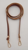 Çanta Aksesuar Gerçek Deri Spagetti Model Kızıl Kahve Light Gold Metal Çanta Sapı - 1