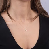 14 Ayar Altın L Harfi Kolye 1,39 gr - 3