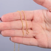 14 Ayar 50 cm İnce Halat Altın Zincir Kolye 1,23 gr thumbnail 6