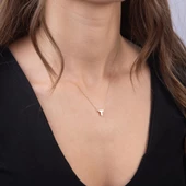 14 Ayar Altın T Harfi Kolye 1,37 gr - 3