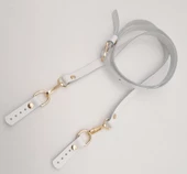 Çanta Aksesuar 130x1.5 cm Beyaz Gerçek Deri Light Gold Tokalı Çanta Sapı - 3