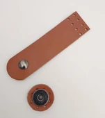 Çanta Aksesuar 11x3 cm Taba Gerçek Deri Düz Çanta Kapağı Füme Metalli thumbnail 3