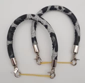 Çanta Aksesuar Çift Kısa Kordon Çanta Sapı Gri Siyah Leopar Gümüş Metalli thumbnail 1