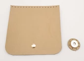 Çanta Aksesuar 14x14 cm Ham Doğal Renk Gerçek Deri Çanta Kapağı Light Gold Metalli - 3