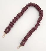 Çanta Aksesuar 70 cm Büzgü Model Suni Deri Bordo Renk Çanta Sapı Light Gold Metalli - 4