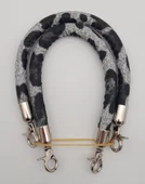 Çanta Aksesuar Çift Kısa Kordon Çanta Sapı Gri Siyah Leopar Gümüş Metalli thumbnail 2