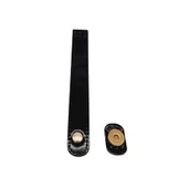 Çanta Aksesuar Rugan Deri 18x2.3 cm Çanta Kapağı Siyah Renk Light Gold Metalli - 1