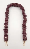 Çanta Aksesuar 70 cm Büzgü Model Suni Deri Bordo Renk Çanta Sapı Light Gold Metalli - 2